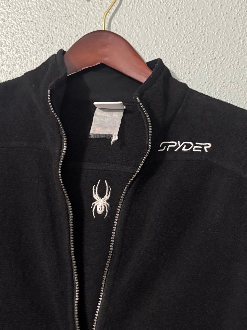 Spyder Black Full Zip Performance Fleece Jacket Men's Small Y2K Gorpcore - Picture 13 of 13